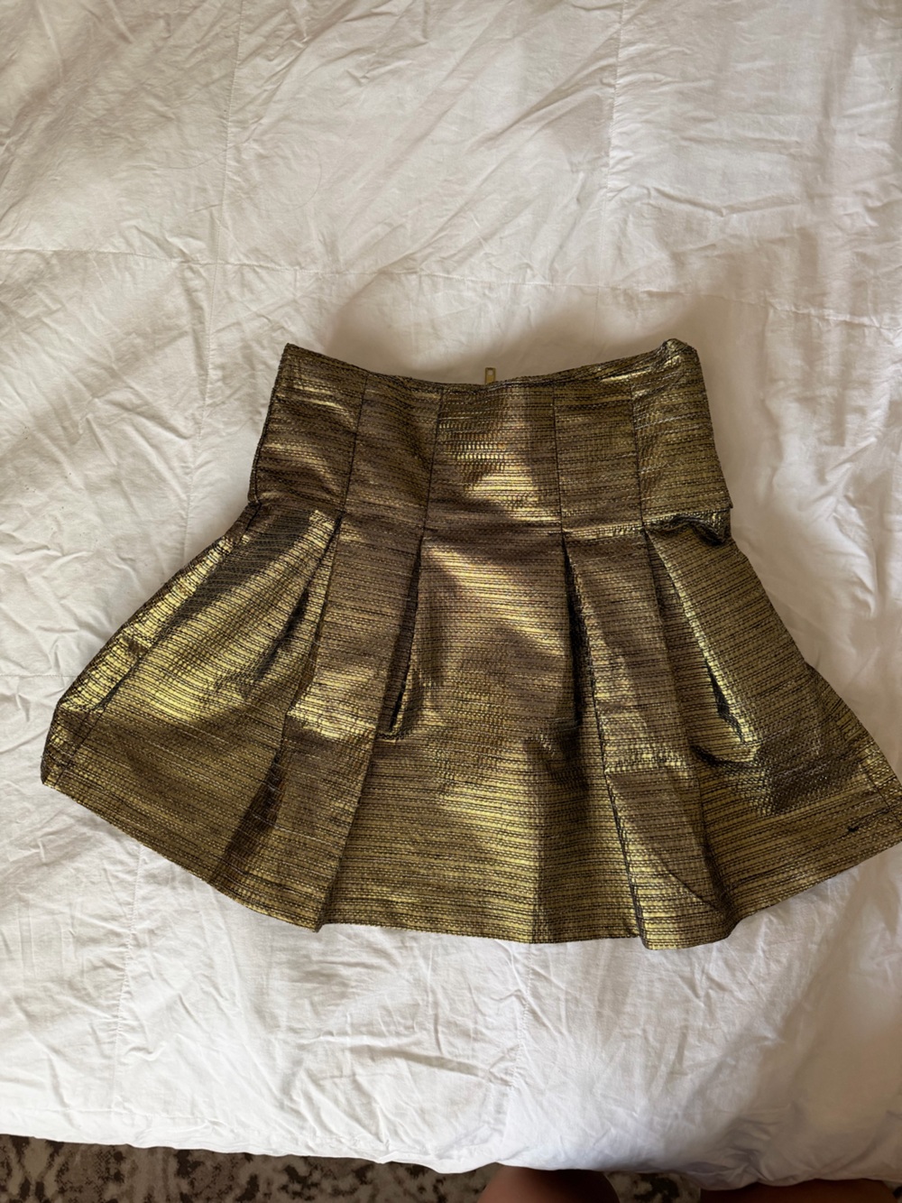 Gianni Bini Metallic Gold Mini Skirt